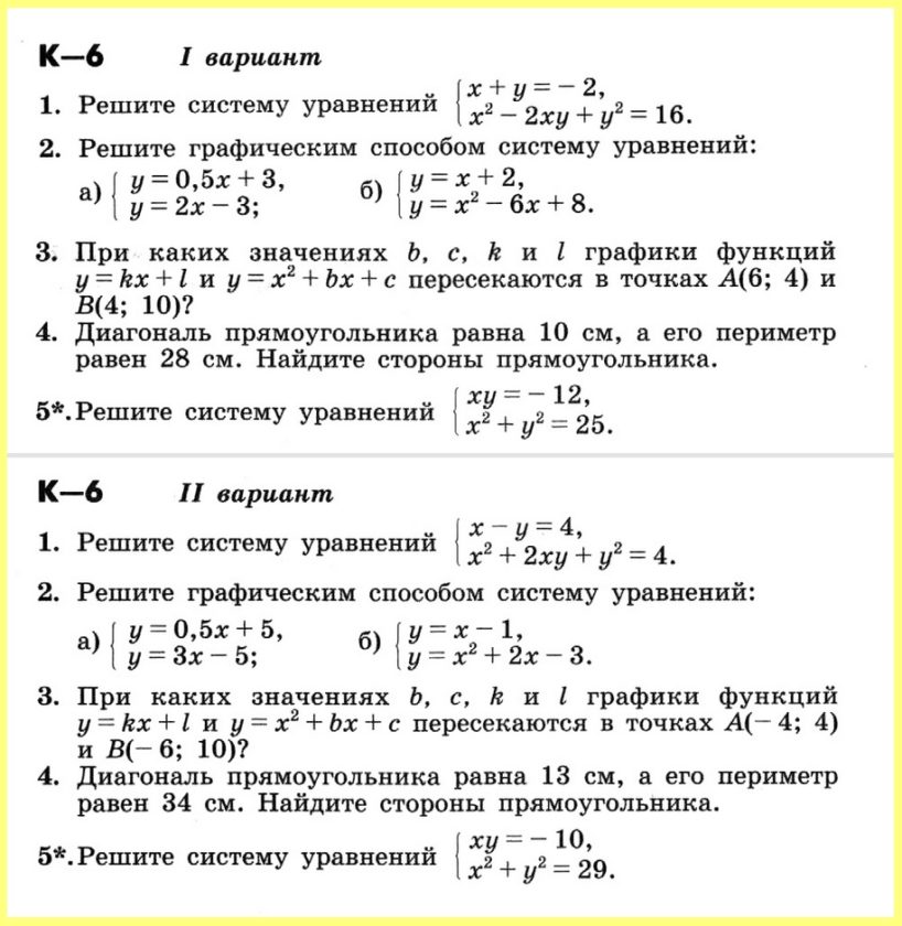 Алгебра 8 Контрольные Никольский (ДМ Потапов)